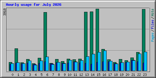 Hourly usage for July 2026