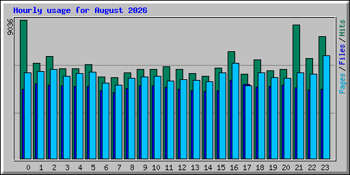 Hourly usage for August 2026