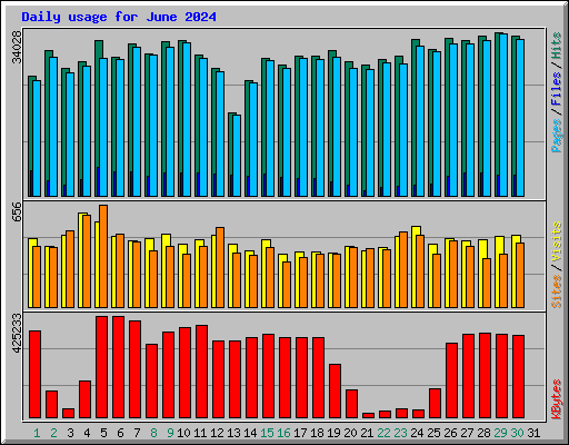 Daily usage for June 2024