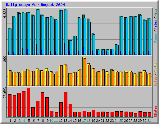 Daily usage for August 2024